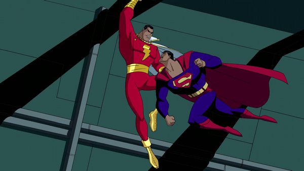 SUPERMAN BEAT THE CRAP OUT OF SHAZAM  [JUSTICE LEAGUE UNLIMITED THE ANIMATED SERIES]