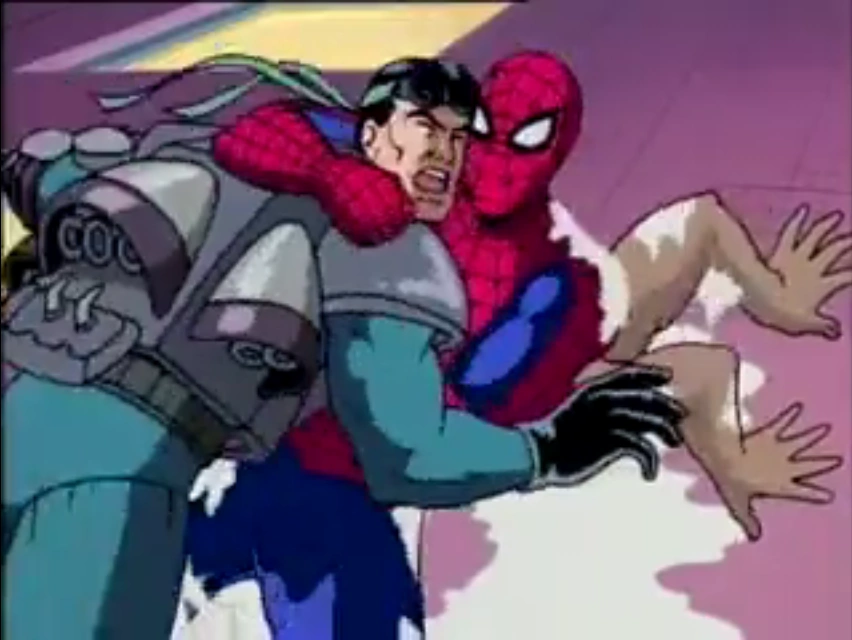 Spider-Man Beats The Crap Out Of Punisher As Man-Spider [Spider-Man The Animated Series - Duel Of The Hunters]