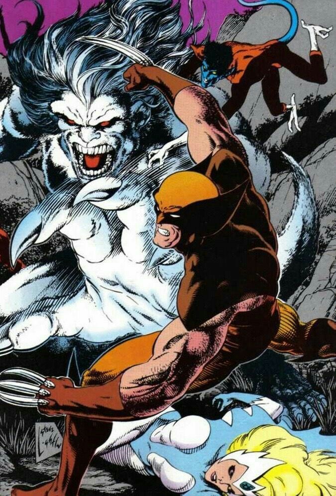 Wolverine facing the Wendigo
