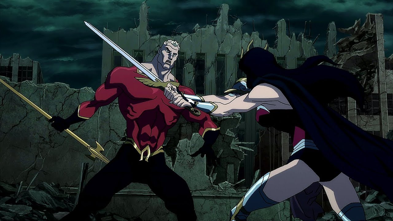 Wonder Woman Brutally Kills Shazam, Kills Aquaman And His Wife Mera [Justice League The Flashpoint Paradox 2013]