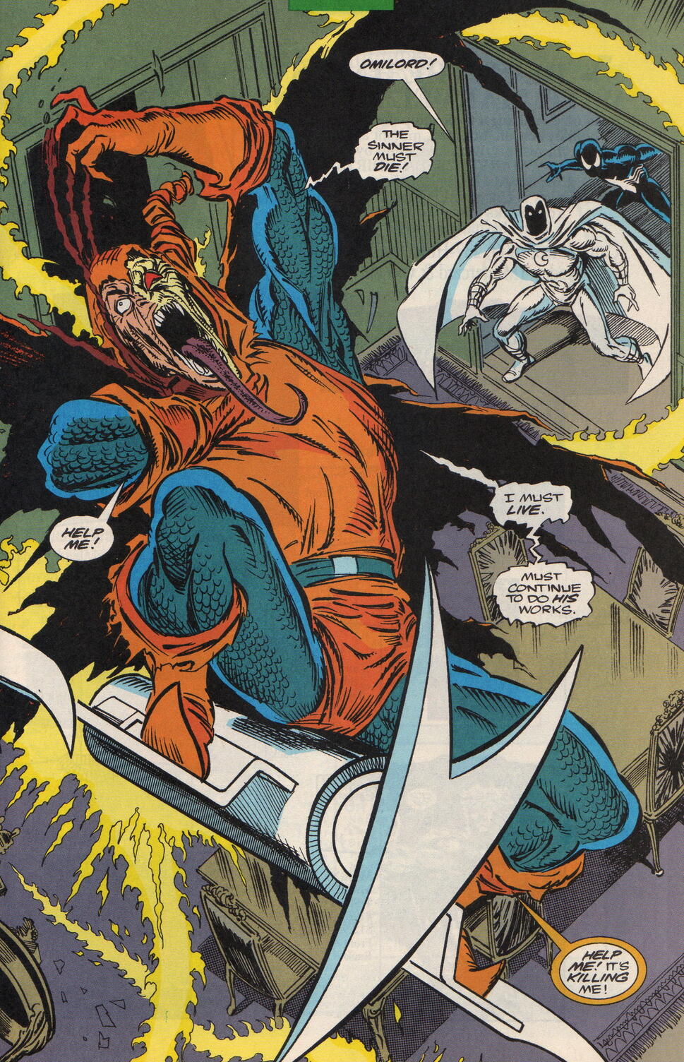 The end of Demogoblin and the possession attempt on Moon Knight